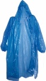 Дождевик ПНД  голубой с застежками, капюшоном, рукавами